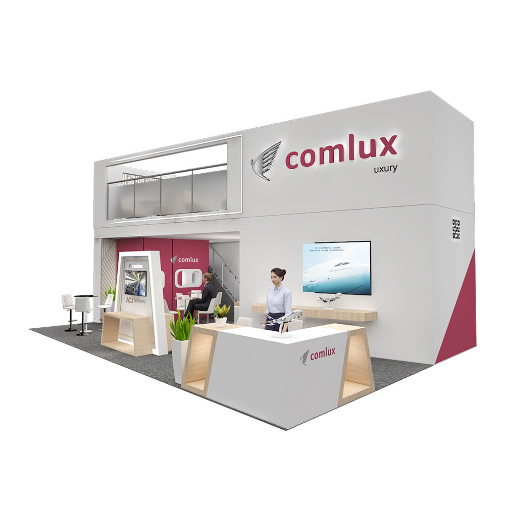 Custom Double Deck Trade Show Booth for High-End Exhibition Stand Design