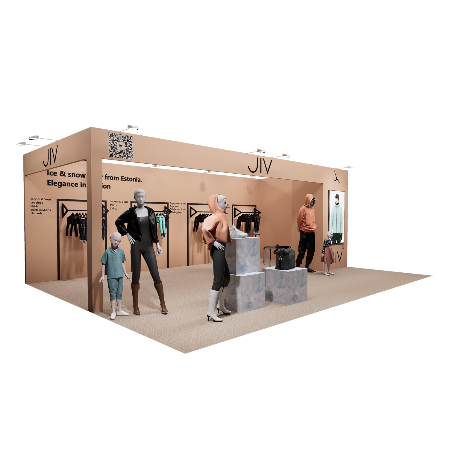 Modular Display Stand for Apparel & Fashion Collection Presentation