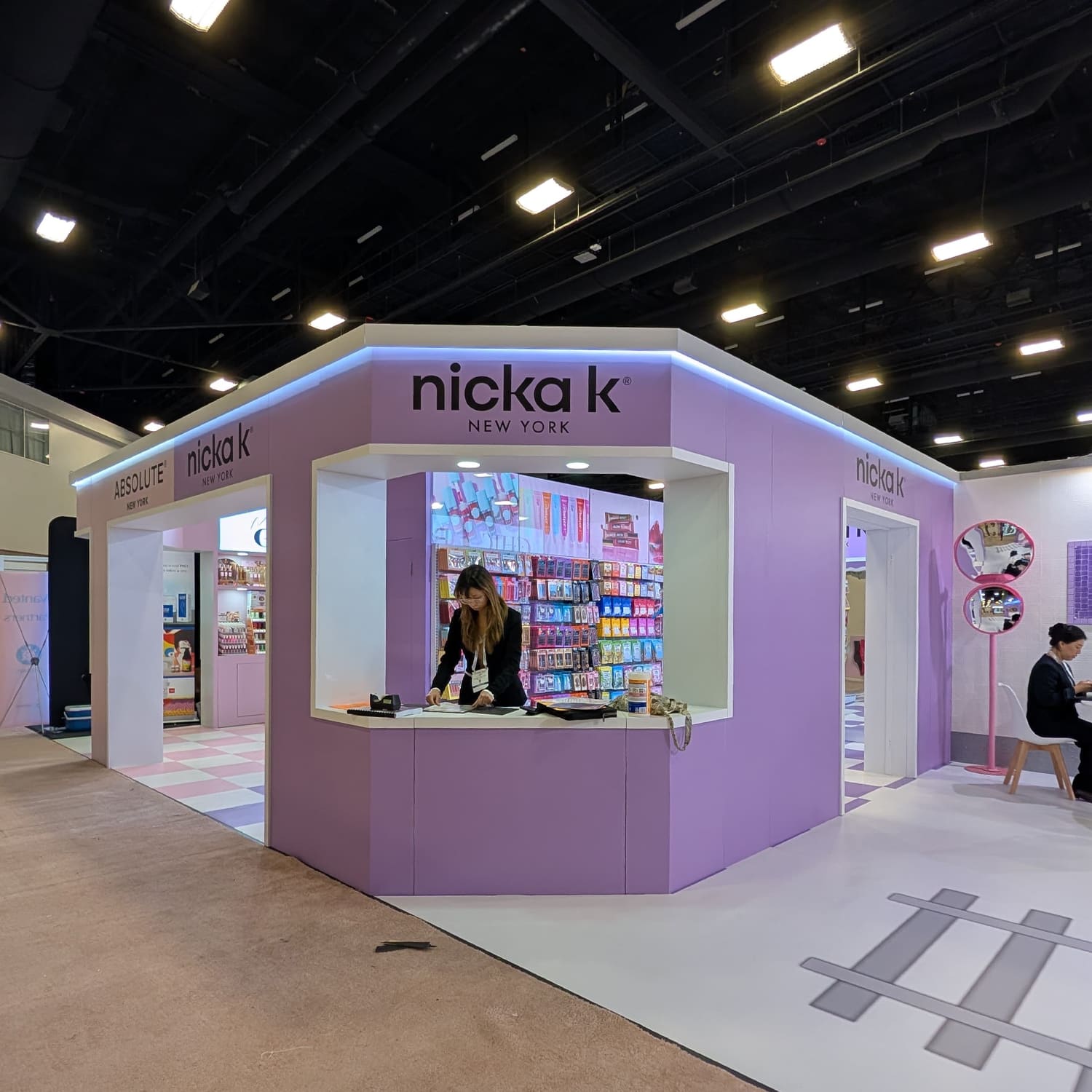 20x65ft Cosmoprof Miami Premium Modular Beauty Flagship Pavilion Integrated Multi-Zone Cosmetics Exhibit