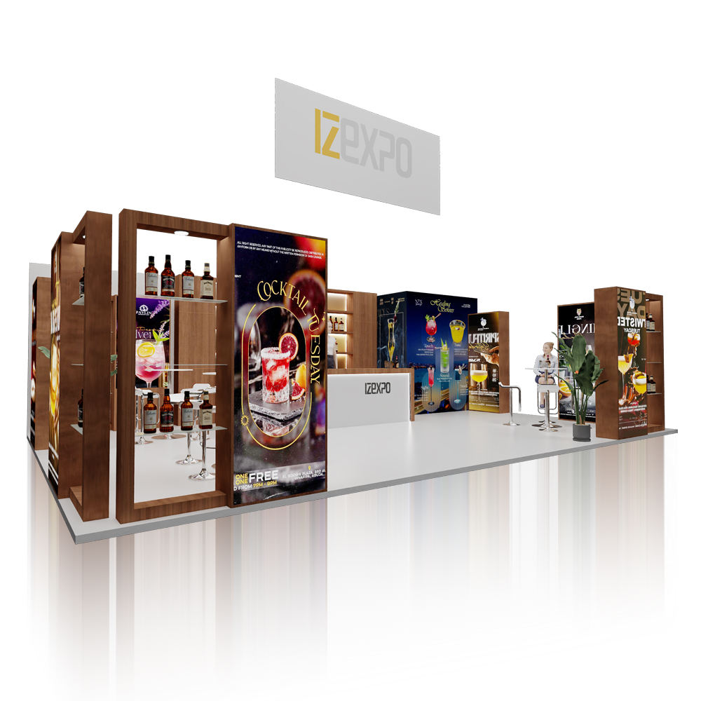Custom Modular Booth with Display Counter for Wine & Spirit Trade Shows