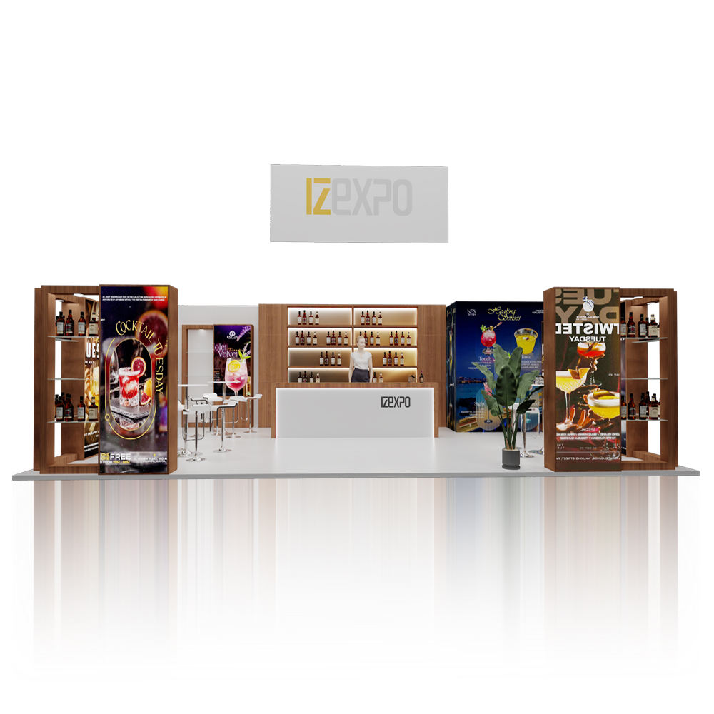 Custom Modular Booth with Display Counter for Wine & Spirit Trade Shows
