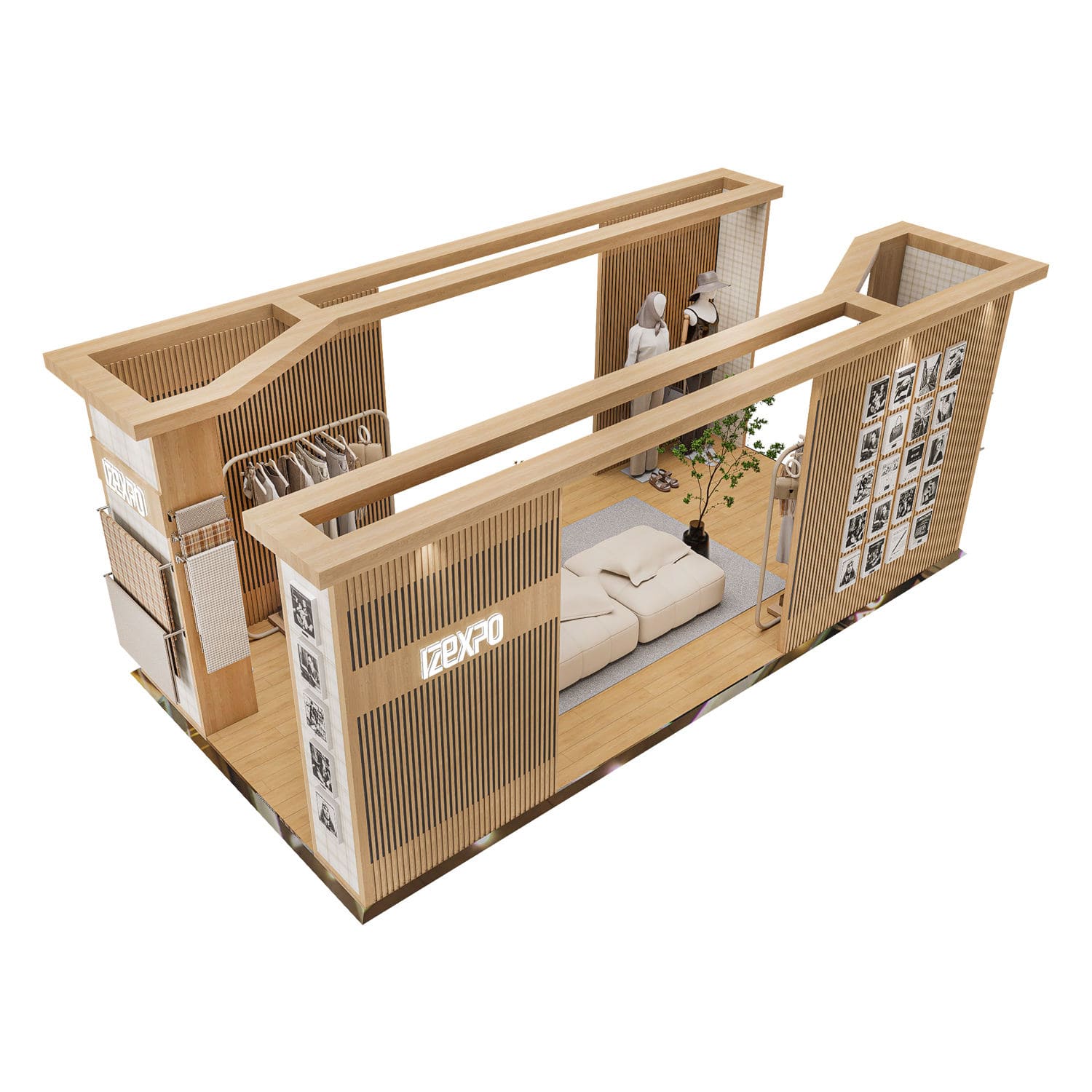 Custom Modular Reusable Booth for Garment Fabric & Textile Display
